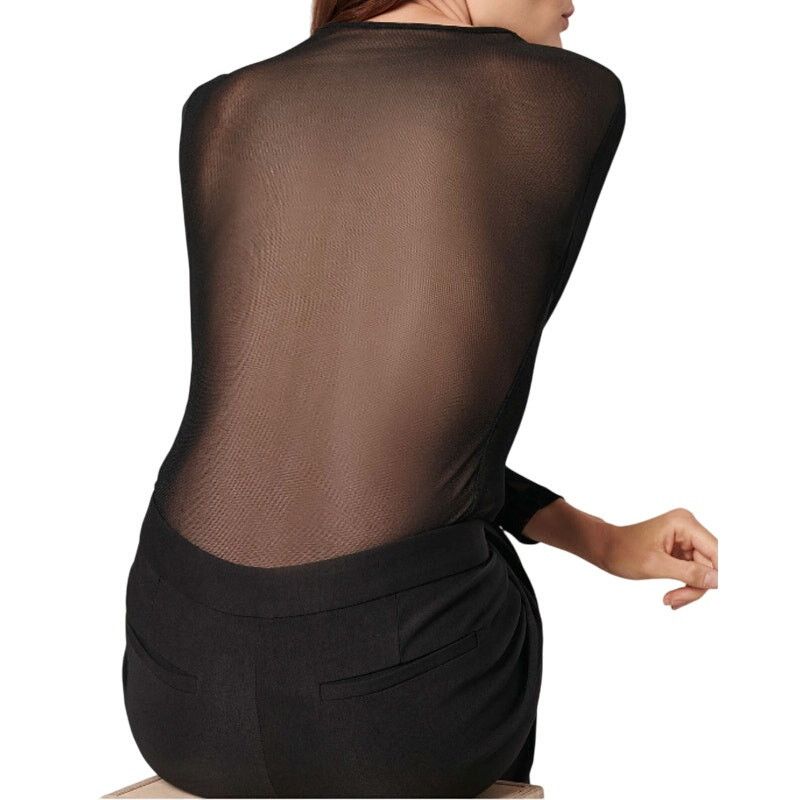 FUZZI Fuzzi Black Mesh Top | Size M Size M / US 6-8 / IT 42-44 - 5 Thumbnail