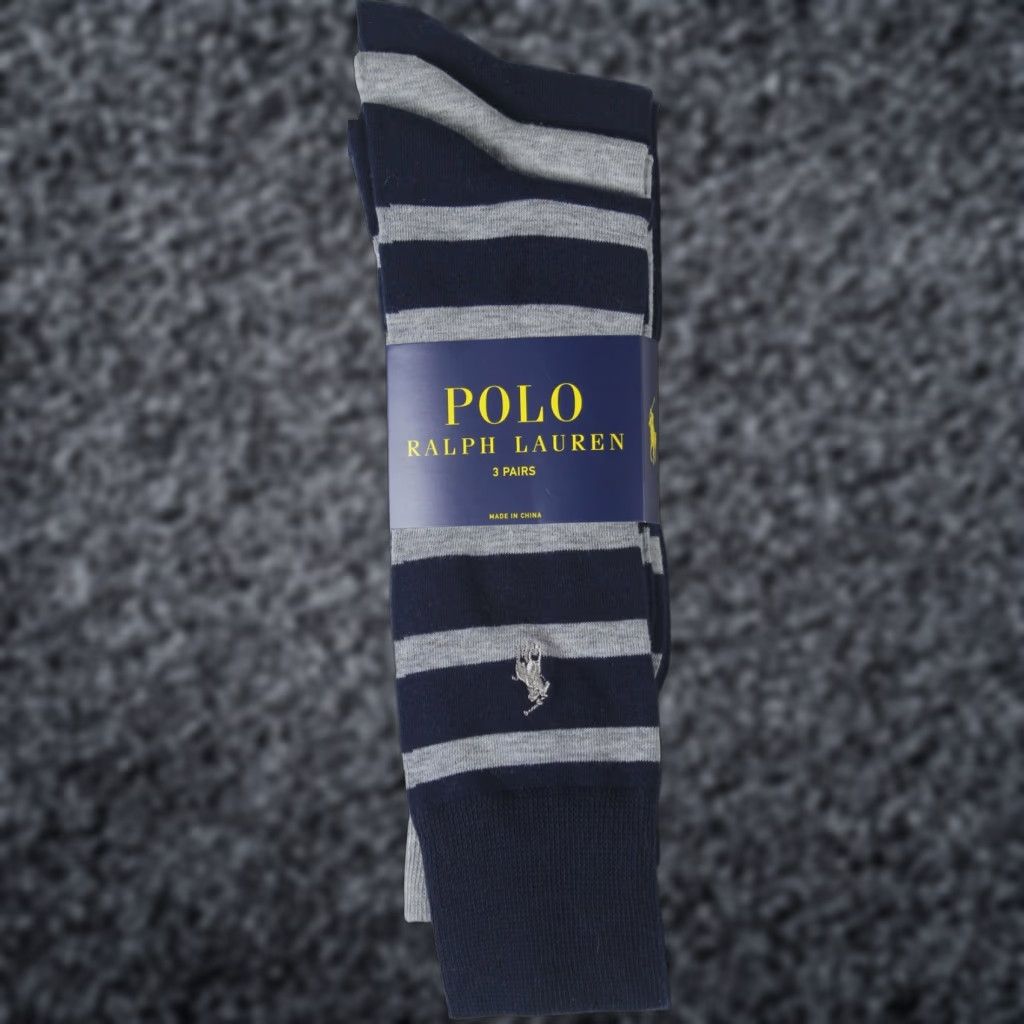 Polo Ralph Lauren Polo Ralph Lauren 3 Pairs Dress Socks Grey Navy Striped Solid NWT Socks Mens XS? Size US M / EU 48-50 / 2 - 1 Preview
