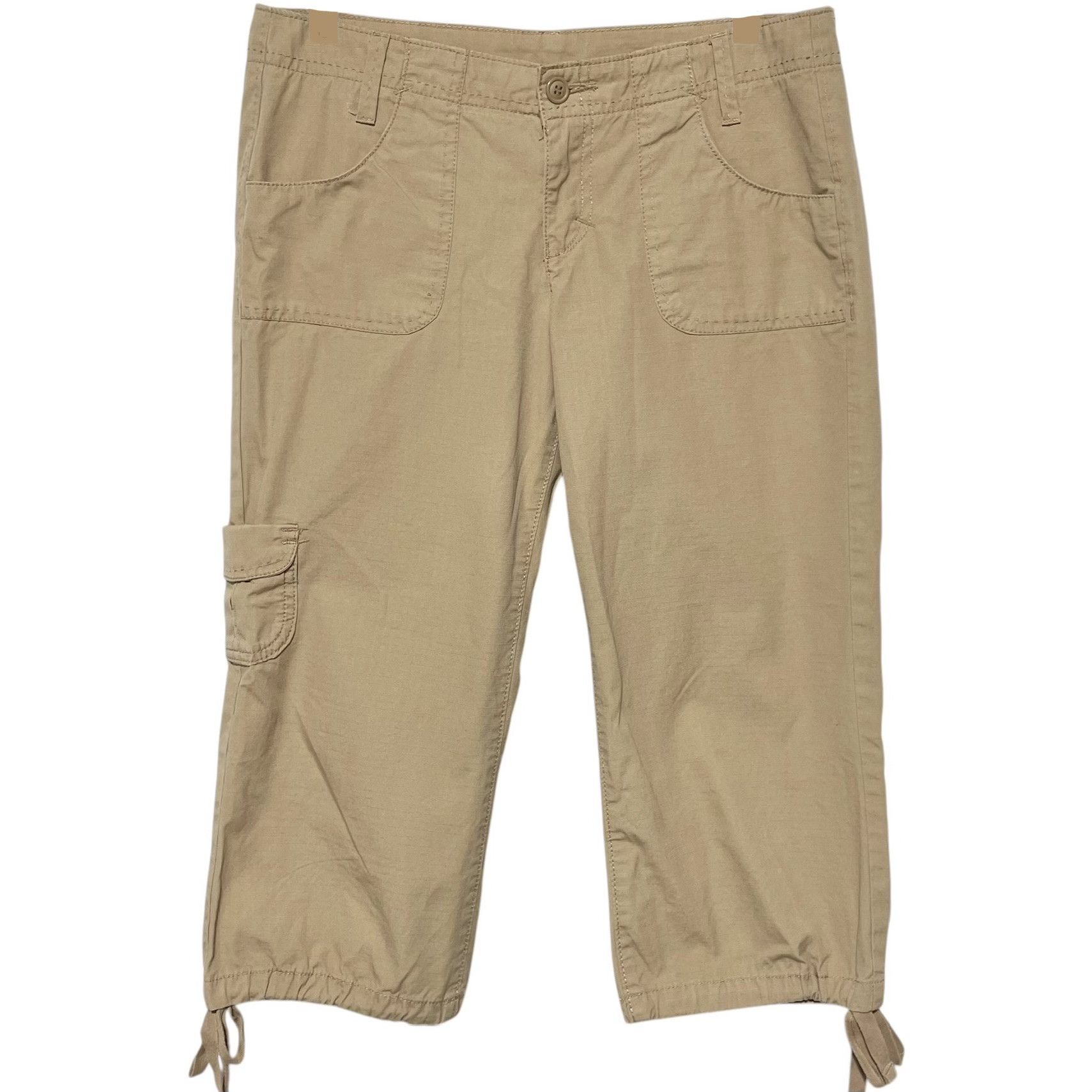 Lucky Brand Lucky Brand Khaki Cotton Cargo Pocket Drawstring Hem Capris Size 28" / US 6 / IT 42 - 1 Thumbnail