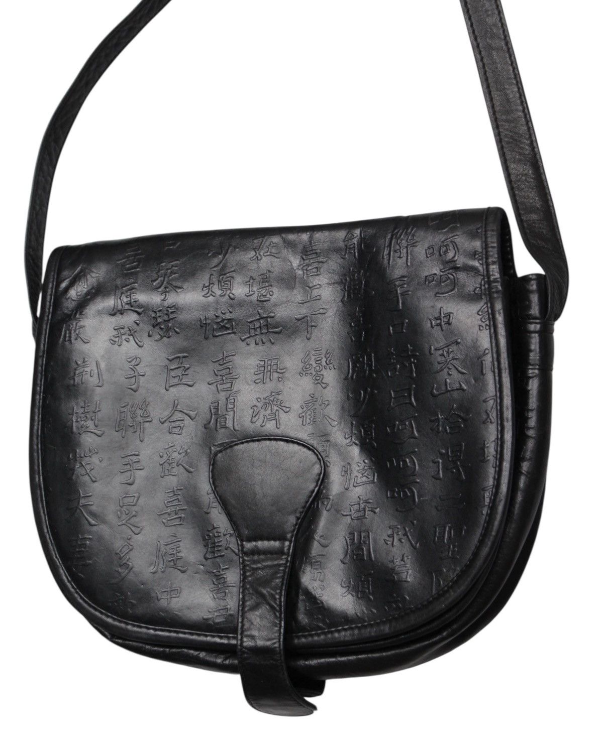 Hysteric Glamour 1990S FUNBAG BLACK EMBOSSED LEATHER CROSSBODY BAG Size ONE SIZE - 6 Thumbnail