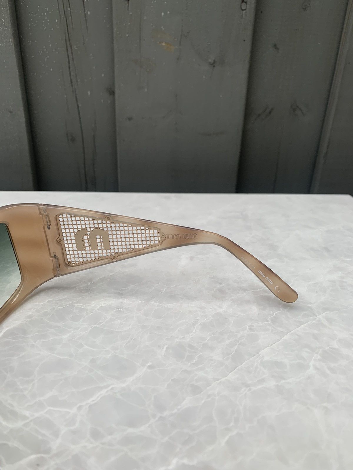 Miu Miu × Prada × Vintage 2000s Miu Miu Sunglasses Mesh Side Y2K Vintage Prada SMU01H Size ONE SIZE - 12 Thumbnail