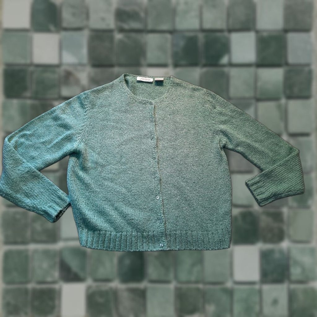Vintage Nicole Summers Women's Sweater Long Sleeve Knit Blue Acrylic Button Up L Regular Mens? Wait. Size L / US 10 / IT 46 - 1 Thumbnail