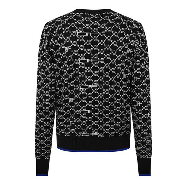 Off-White o1y0325 Logo Crewneck Sweater in Black/White Size US M / EU 48-50 / 2 - 2 Thumbnail
