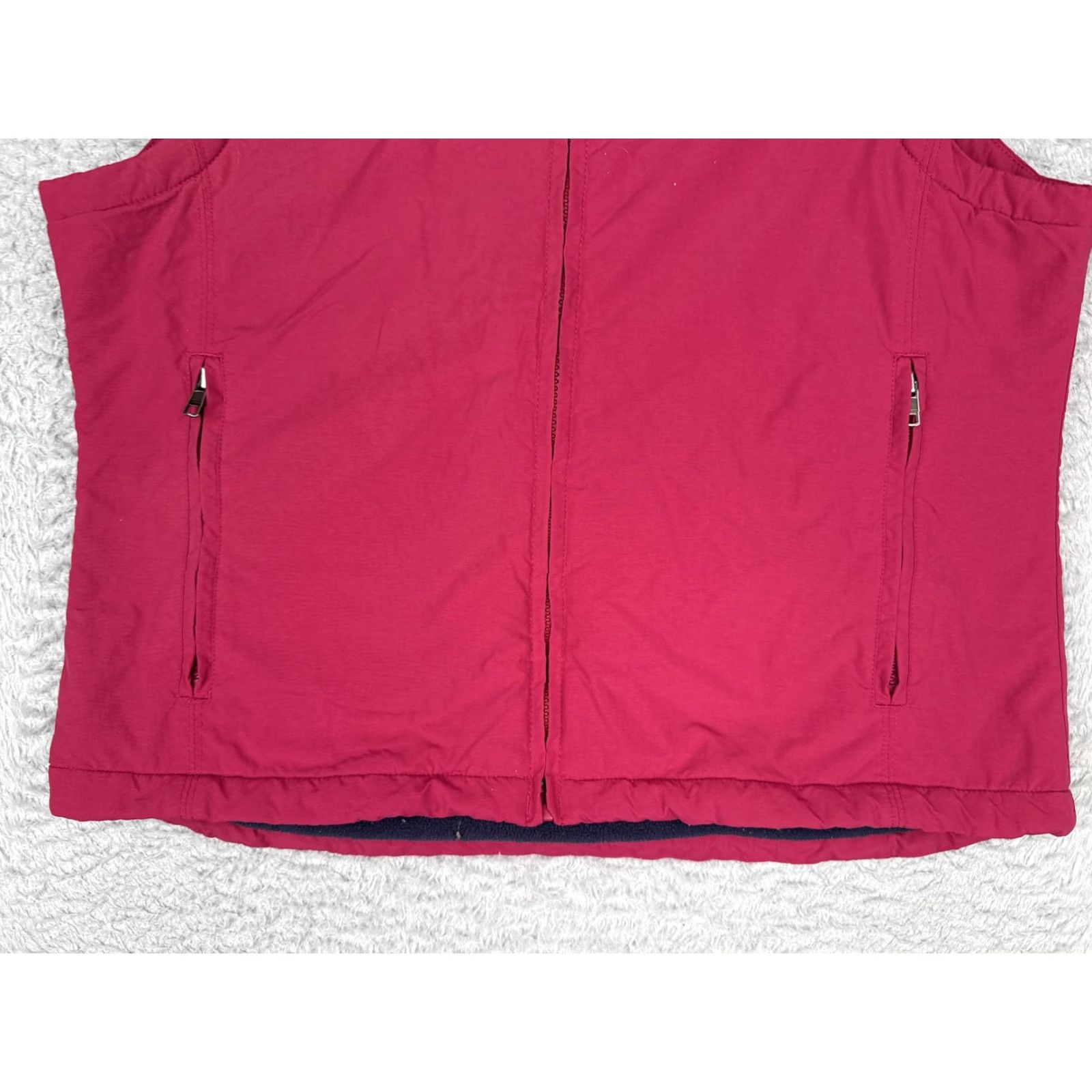Vintage LL Bean Vest Womens Medium Raspberry Red Fleece Lined Nylon Zip Pockets Outdoor Size M / US 6-8 / IT 42-44 - 7 Thumbnail
