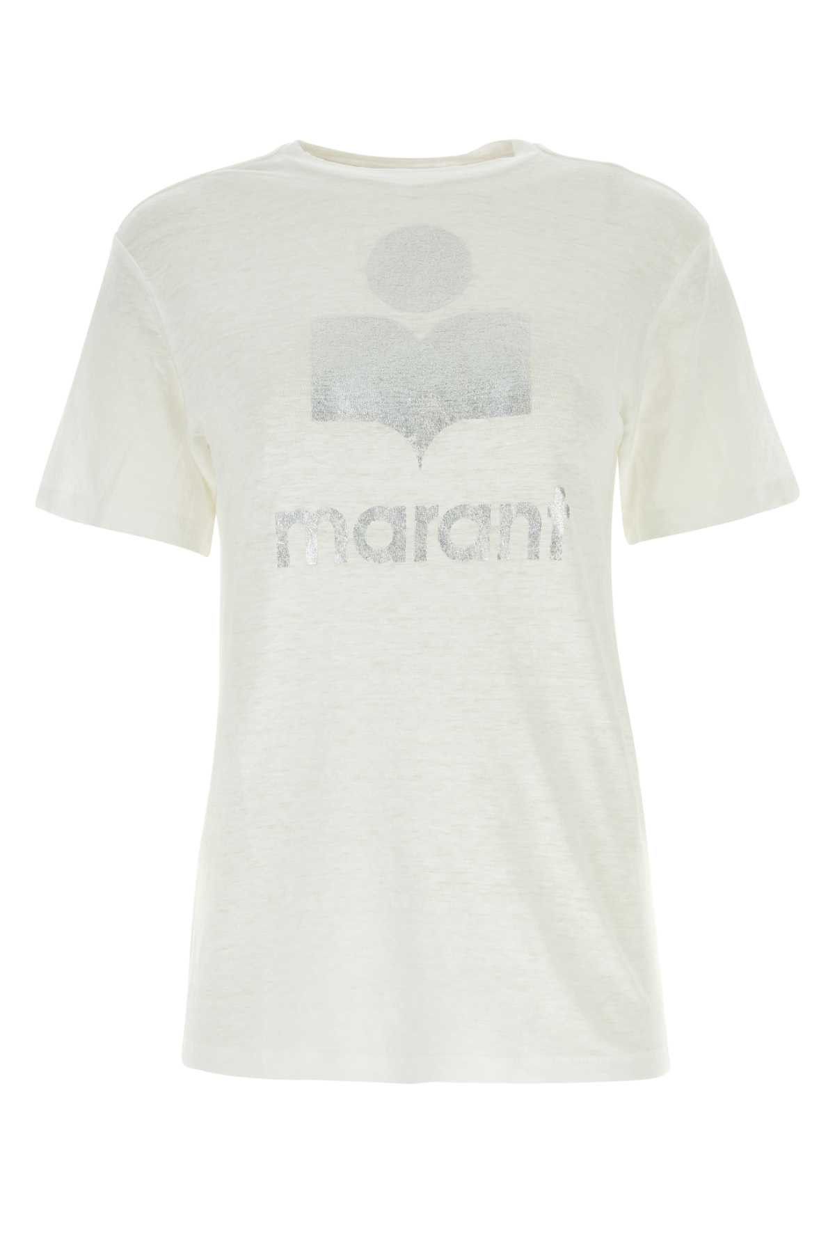 Isabel Marant Etoile White Linen Zewel T-Shirt Size L / US 10 / IT 46 - 1 Thumbnail