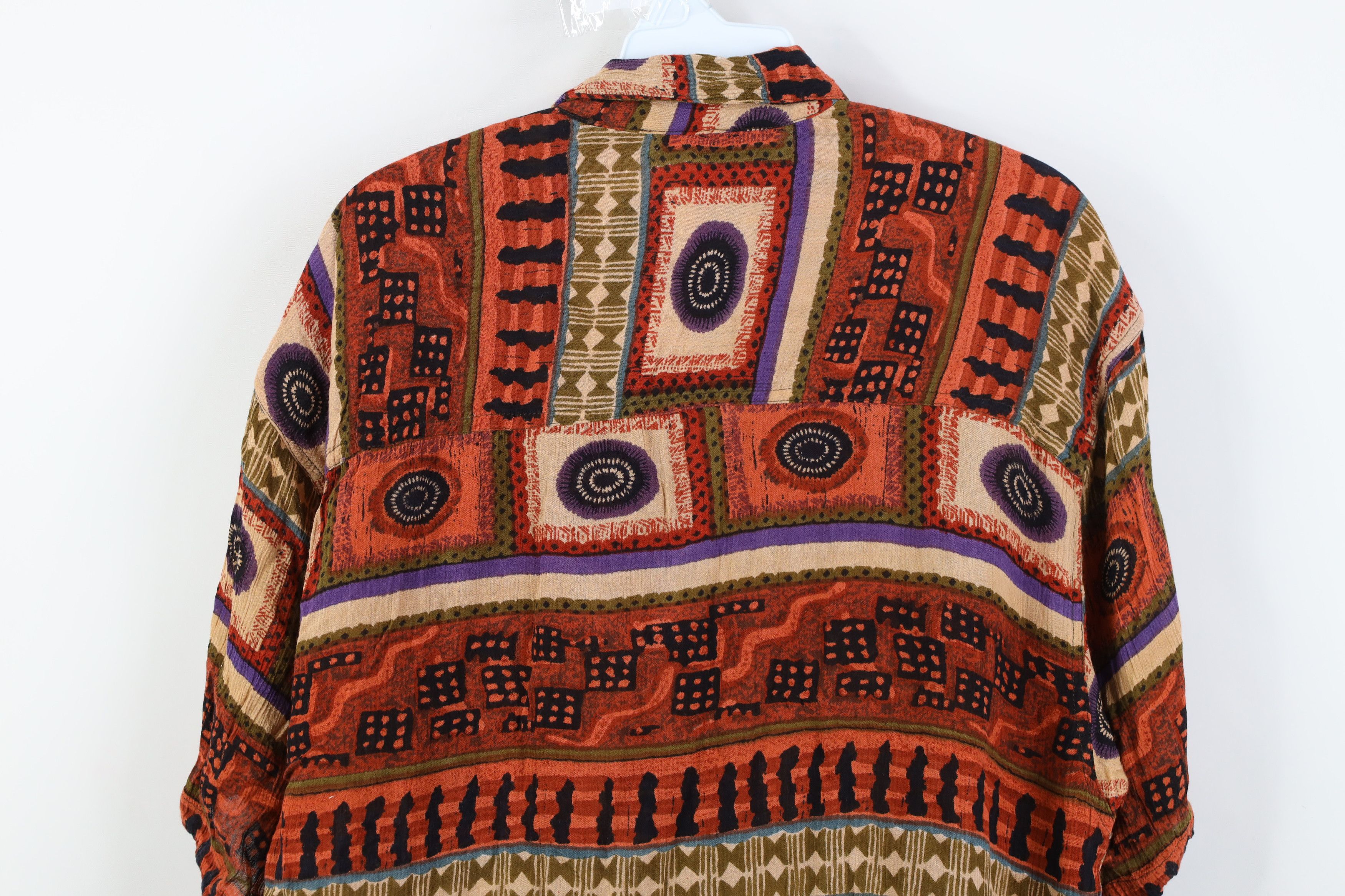 Vintage Vintage 90s Streetwear Beaded Abstract Button Shirt Size L / US 10 / IT 46 - 11 Thumbnail