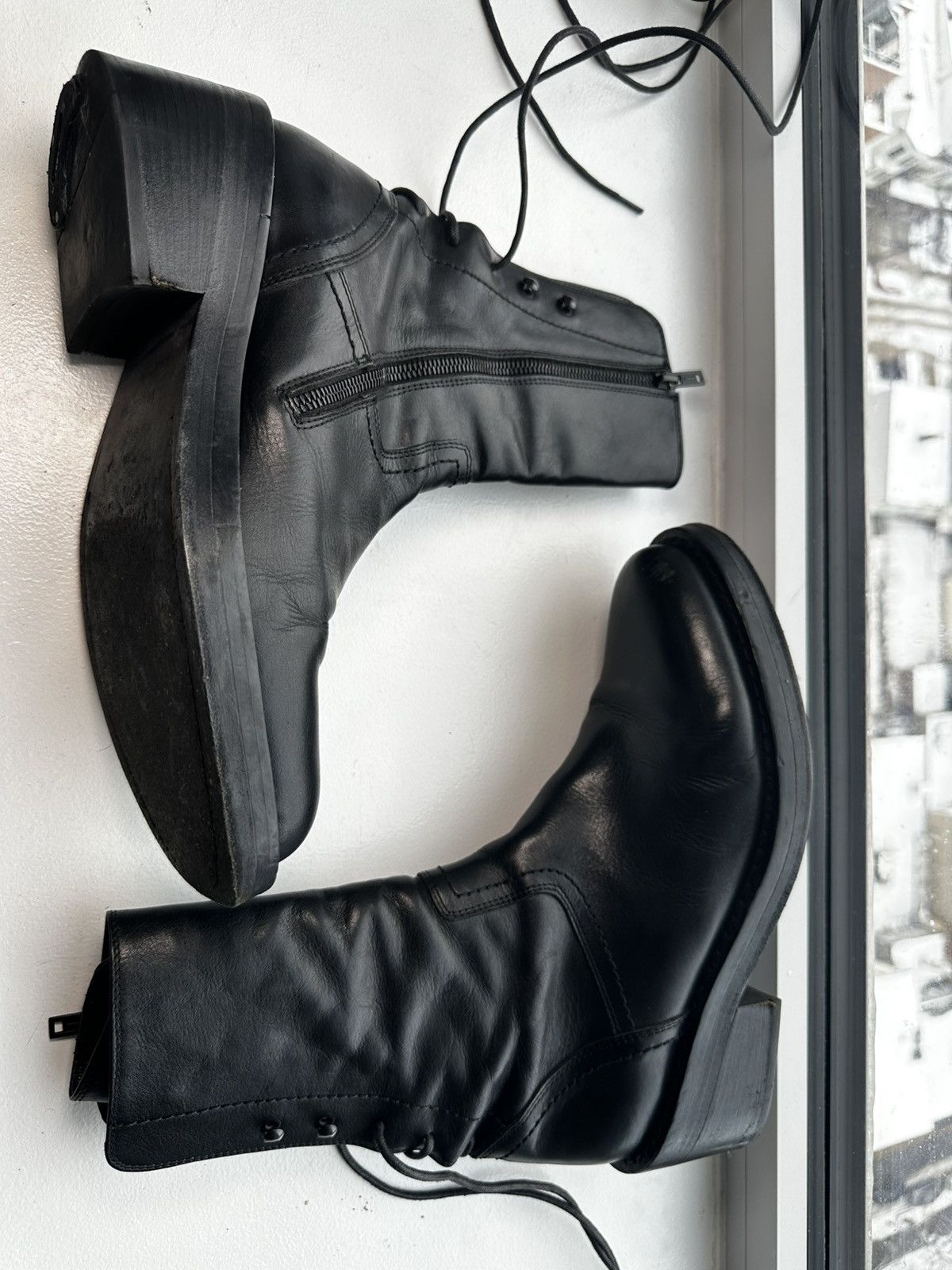 Ann Demeulemeester Ann Demeulemeester Henrica Vitello Mens Heel Boots EU40/US9 Size US 9 / EU 42 - 3 Thumbnail