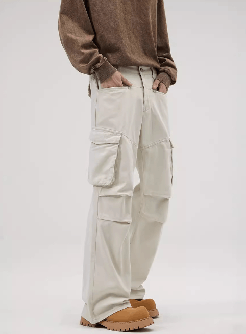 Japanese Brand × Jean Vintage beige multi-pocket casual work trousers Size US 32 / EU 48 - 4 Thumbnail