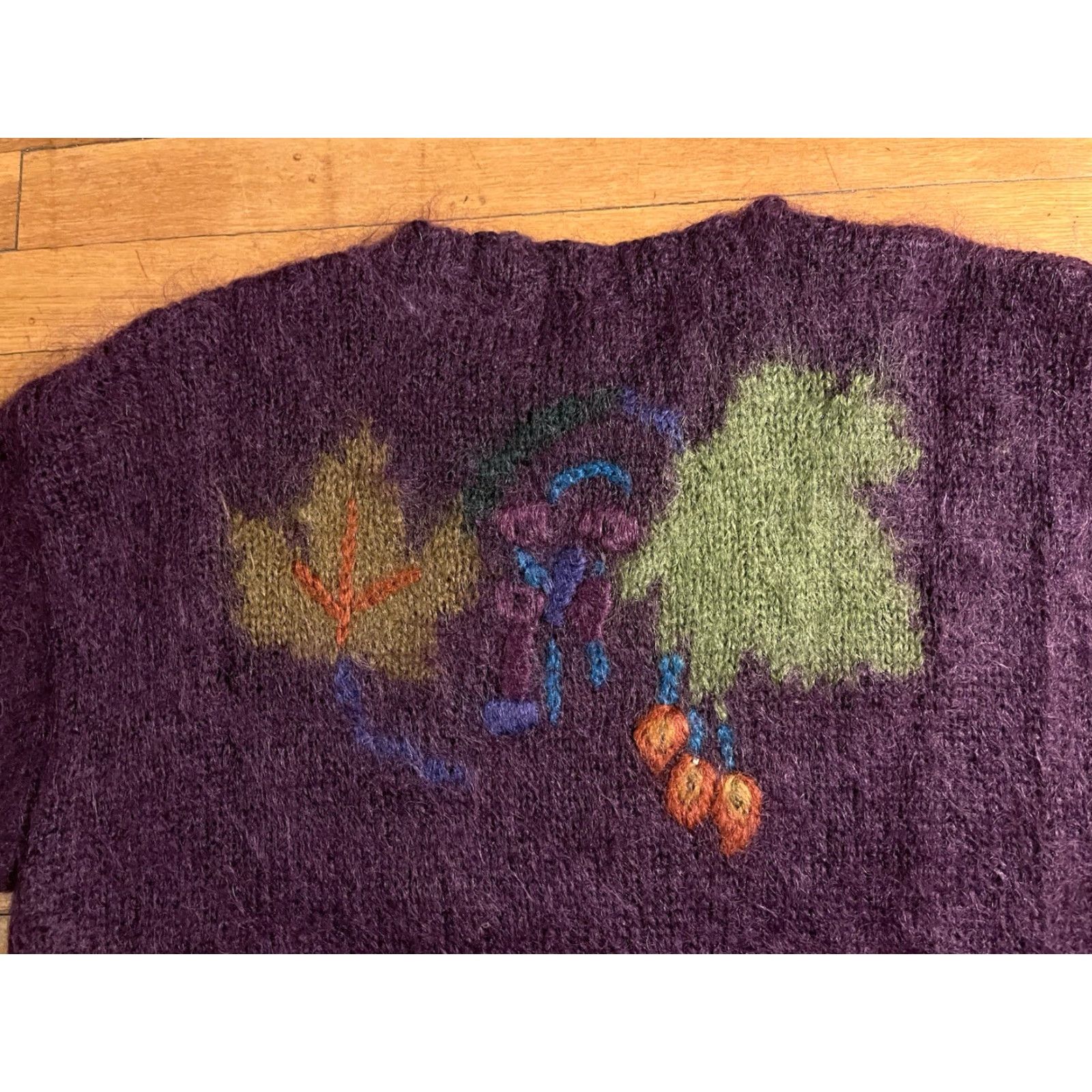 Vintage VINTAGE Fenn Wright Manson Workshop Leaves Mohair Sweater Women’s L Purple Size L / US 10 / IT 46 - 7 Thumbnail