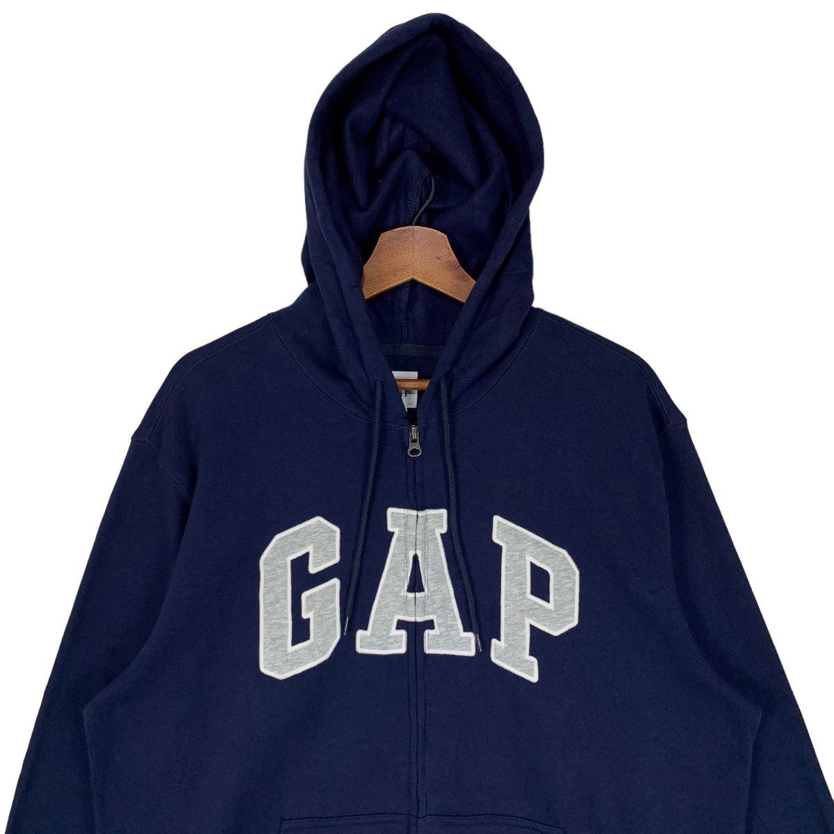 Gap × Vintage Vintage GAP Zip Up Hoodie Sweatshirt Big Logo Size US L / EU 52-54 / 3 - 2 Thumbnail