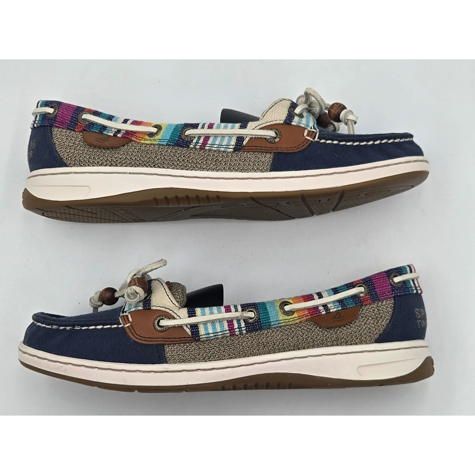 Sperry Sperry Angelfish Womens 7M Navy Serape Boat Shoes Slip On Size US 7 / IT 37 - 3 Thumbnail