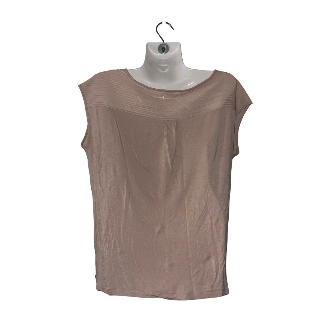 Calvin Klein Top Cap Sleeves Blush Pink Size Small Ruche Neckline Casual Size S / US 4 / IT 40 - 2 Thumbnail