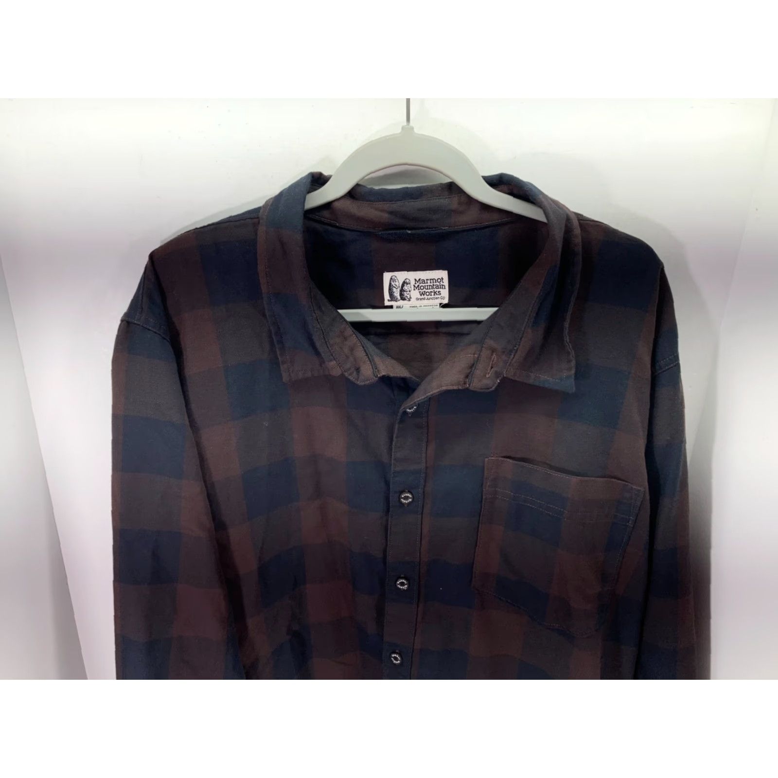 Marmot Marmot Mountain Works Flannel Button Up Pocket Shirt Mens XXL Brown Black Plaid Size US XXL / EU 58 / 5 - 2 Thumbnail