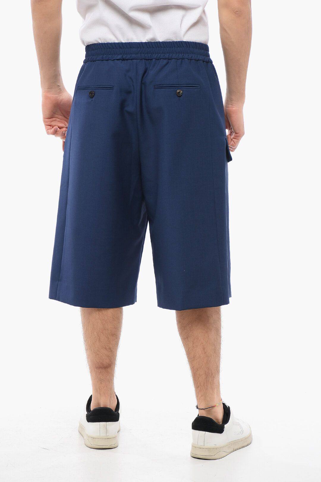 Alexander McQueen og1mm0925 Mohair Blend Cargo Short in Blue Size US 34 / EU 50 - 2 Thumbnail