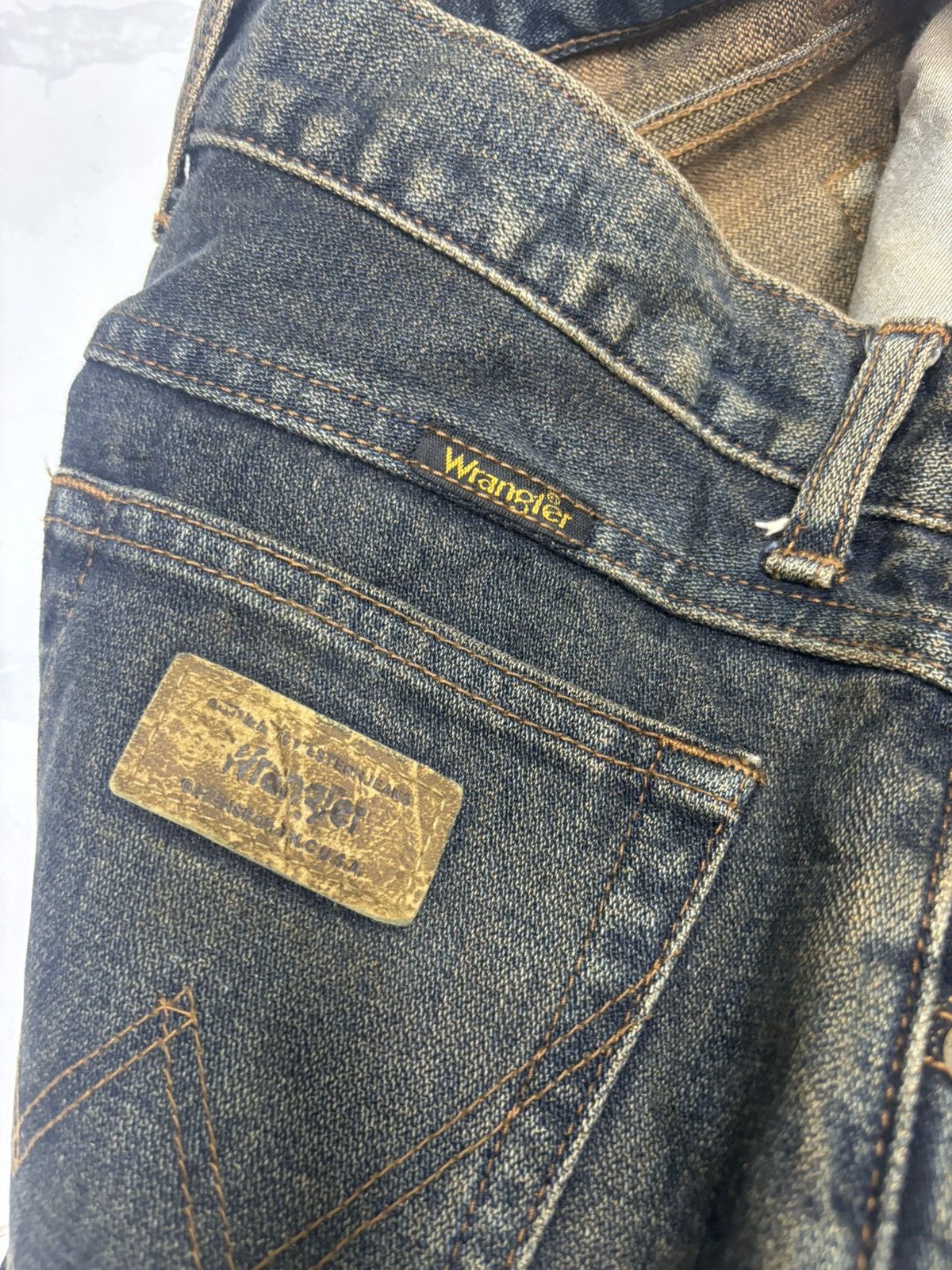 If Six Was Nine Flare Jeans Vintage Wrangler Waxed Flare Denim Size US 28 / EU 44 - 10 Thumbnail