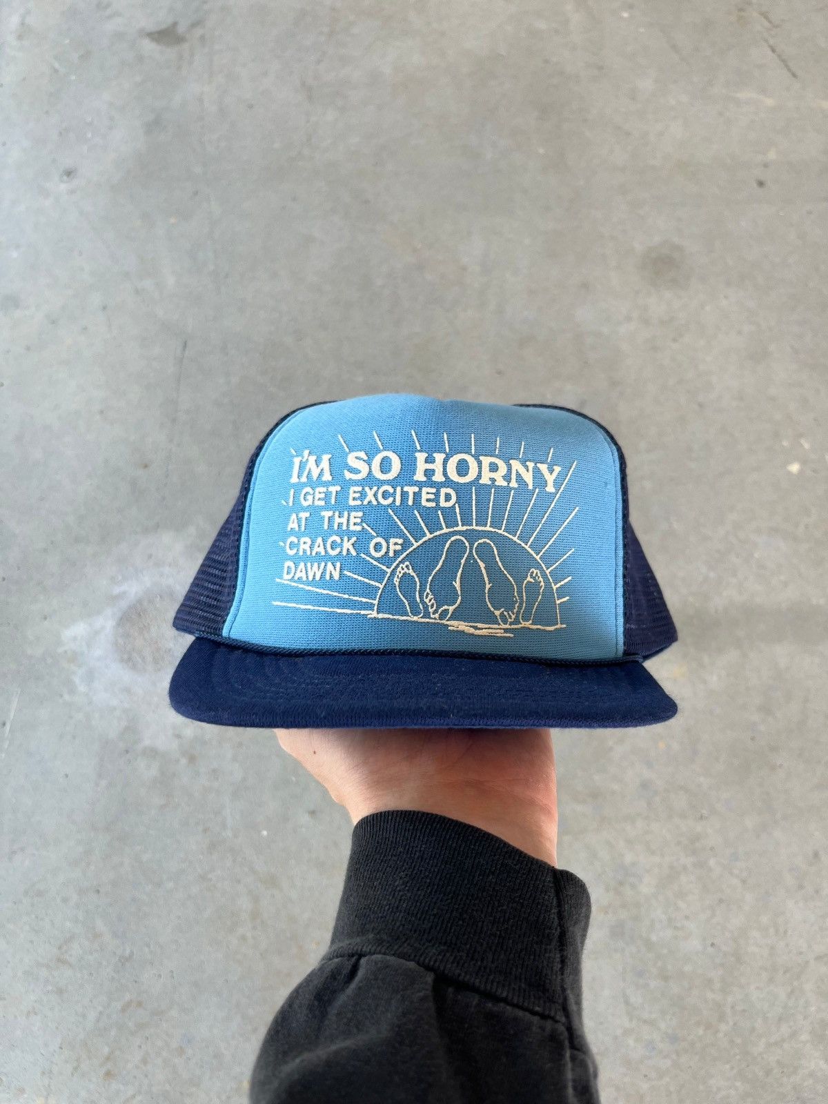Vintage Vintage 1980s Funny Trucker Hat Size ONE SIZE - 1 Thumbnail
