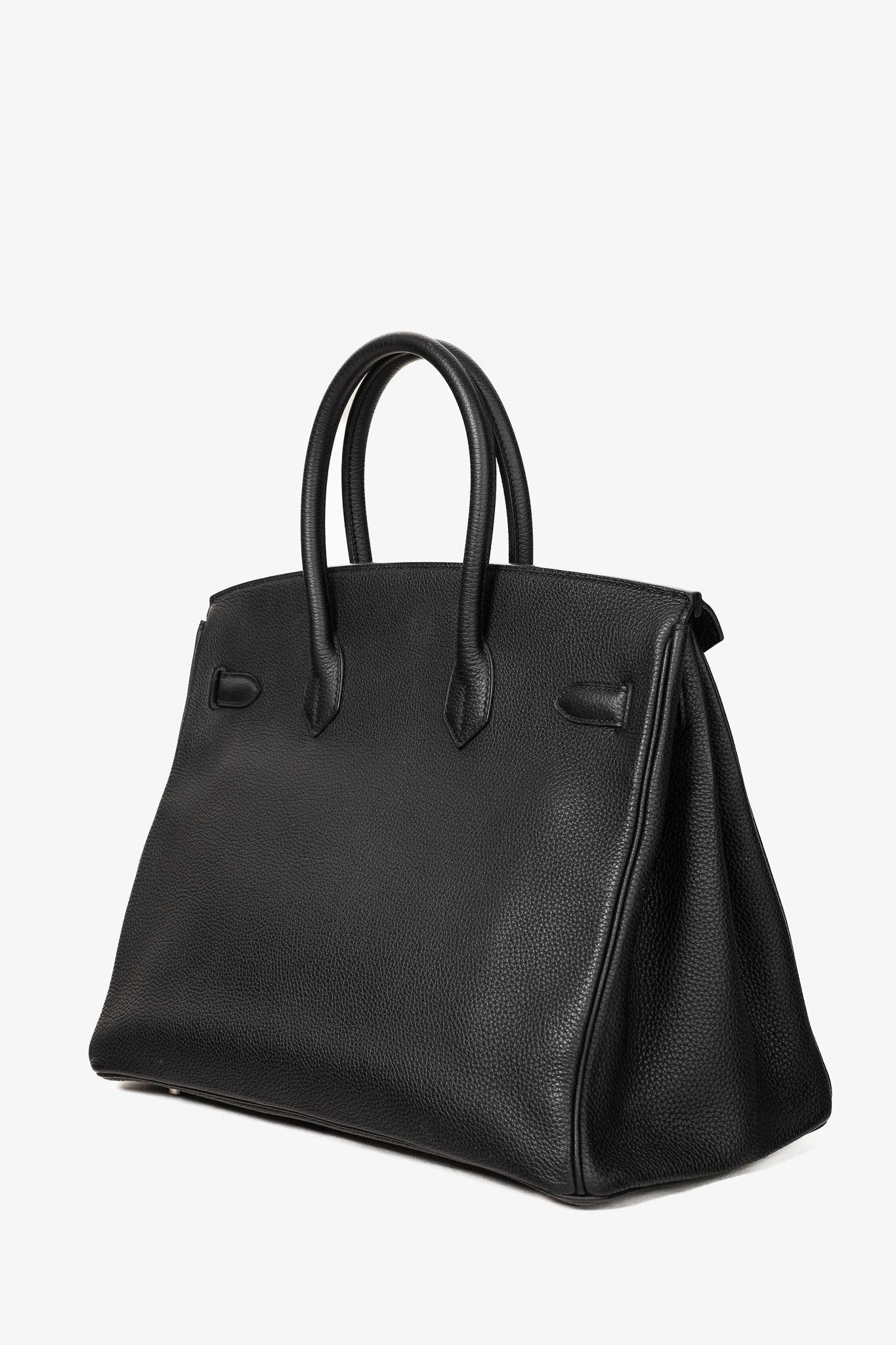 Hermes Hermes Birkin 35 Black Taurillon Clemence Leather Tote Size ONE SIZE - 4 Thumbnail