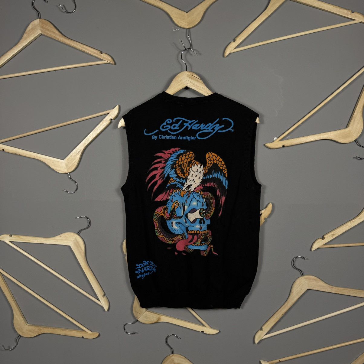 Ed Hardy Ed Hardy by Christian Audigier Cotton Vest Size US XL / EU 56 / 4 - 1 Thumbnail