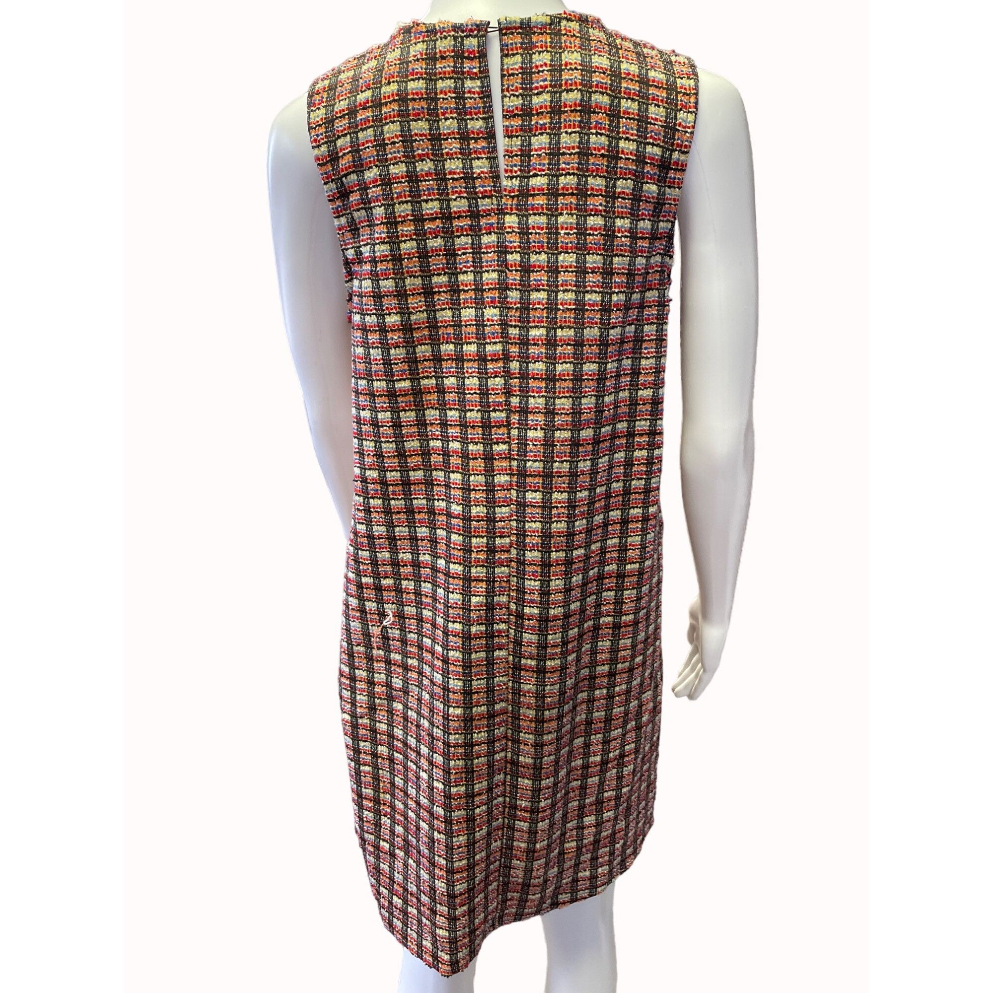Zara Zara Women's Checkered Red Multi Dress Sleeveless/Knee Lengt Size L / US 10 / IT 46 - 3 Thumbnail
