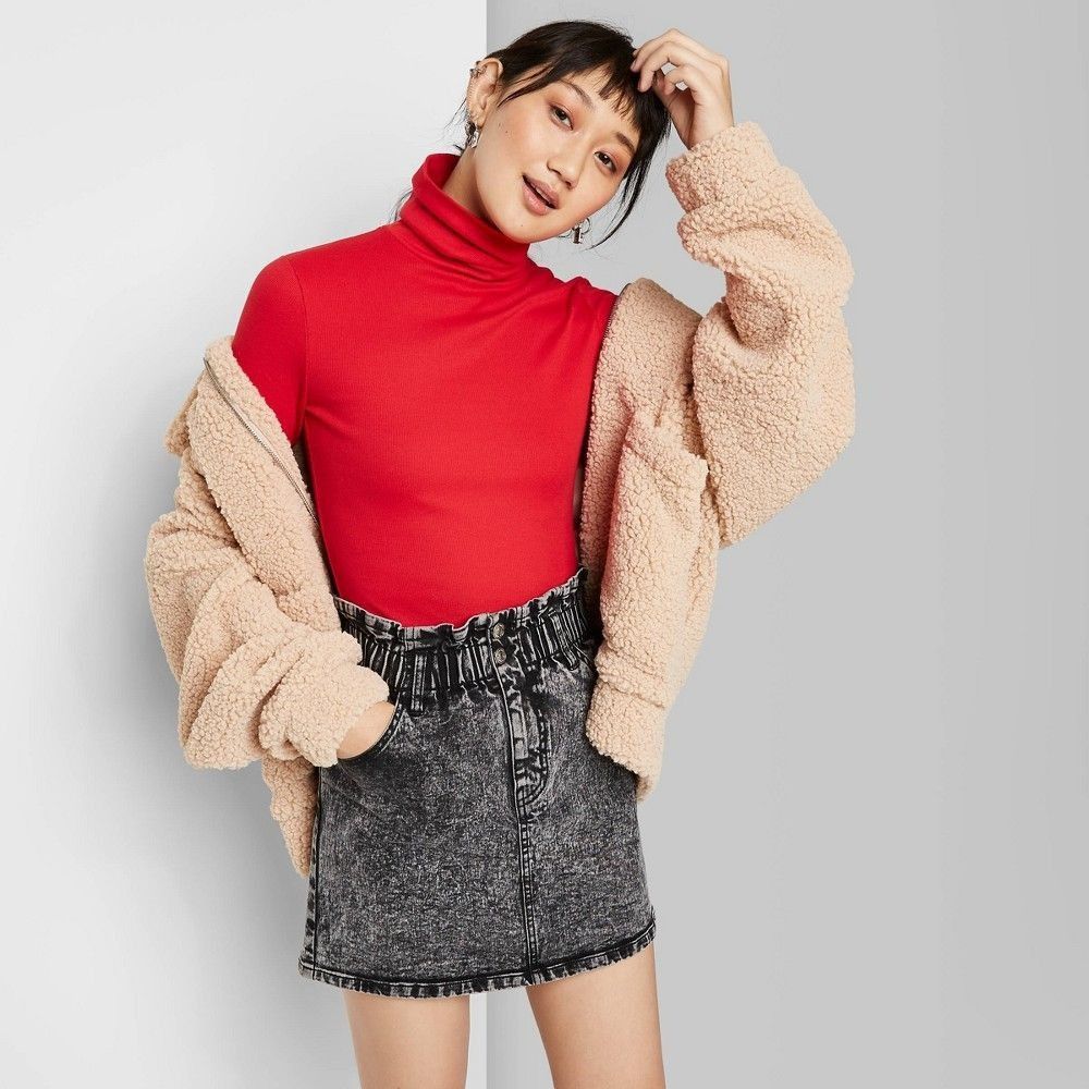 Other Red Long Sleeve Turtleneck Top For Women Stretchy & Soft Ble Size L / US 10 / IT 46 - 5 Thumbnail