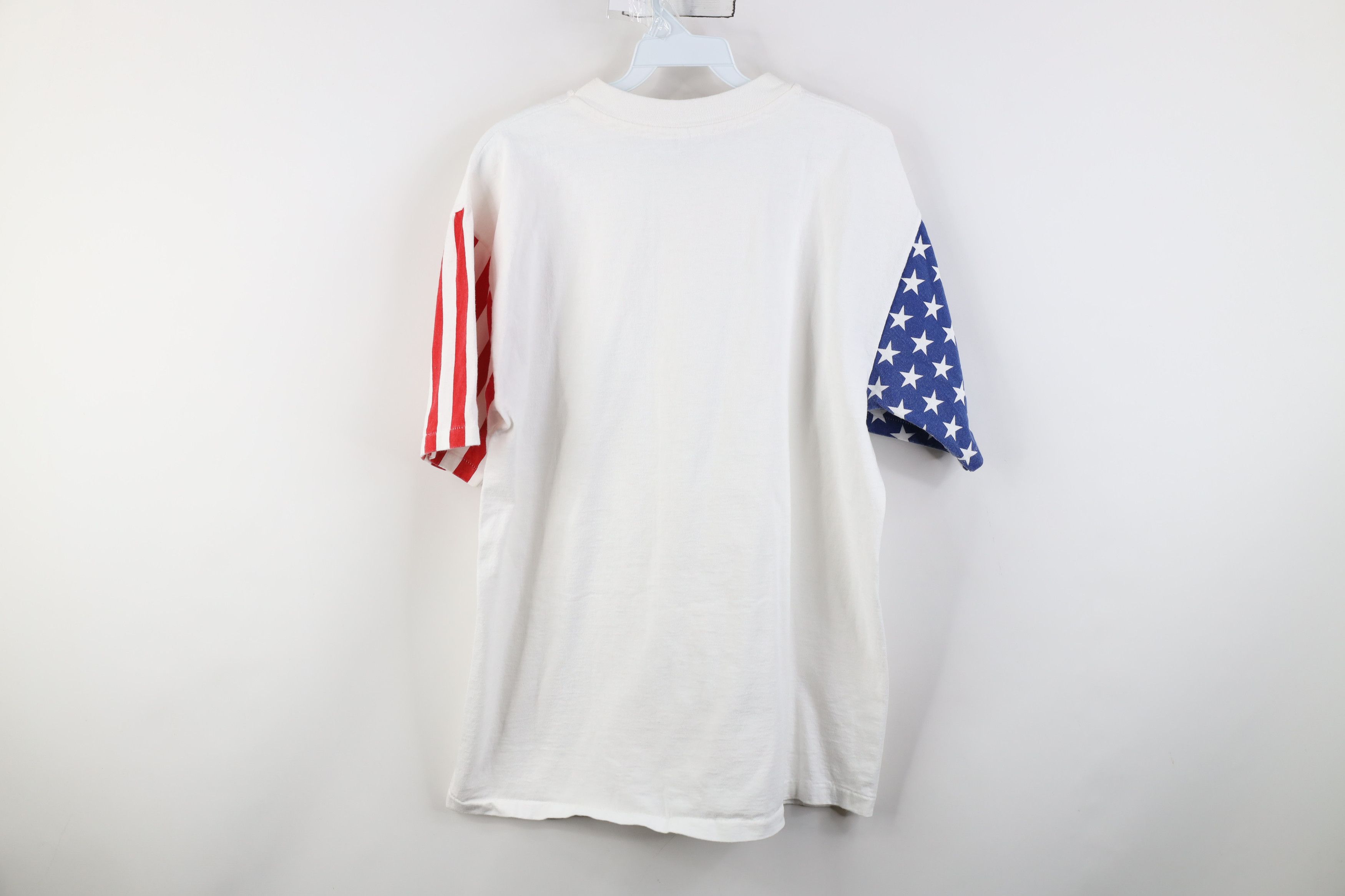 Vintage Vintage 90s Streetwear Flag Short Sleeve T-Shirt White USA Size US L / EU 52-54 / 3 - 11 Thumbnail