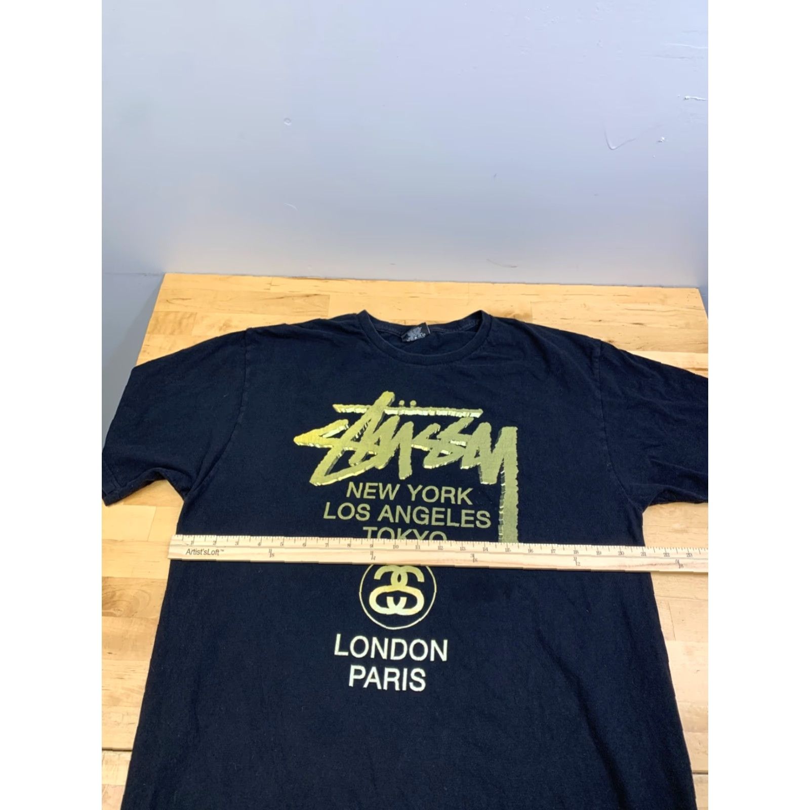 Logo 7 VINTAGE Stussy Shirt Mens M Black Logo Location Skate Y2K 12625 Size US M / EU 48-50 / 2 - 6 Thumbnail