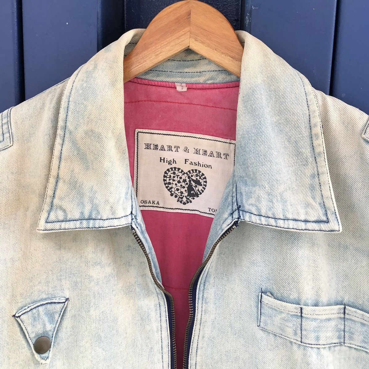 Vintage Vintage HEART & HEART FADED Light Weight Cargo Denim Jacket Size US L / EU 52-54 / 3 - 13 Thumbnail