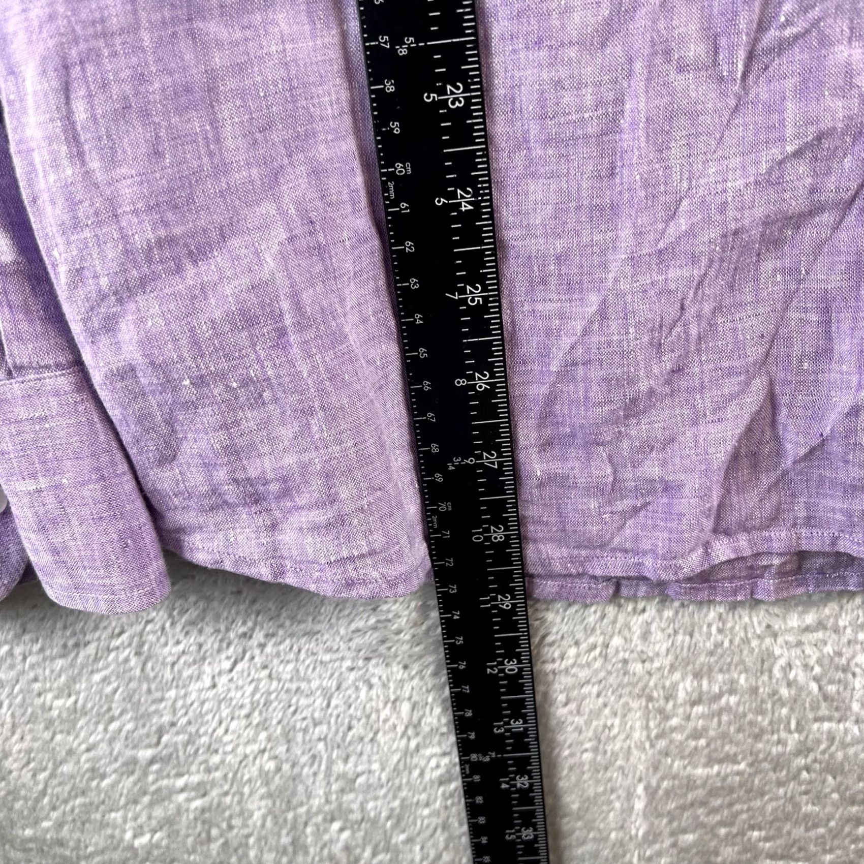 UNTUCKit UNTUCKit Shirt Mens XL 100% Linen Button Up Wrinkle Resistant Purple Preppy Size US XL / EU 56 / 4 - 4 Thumbnail