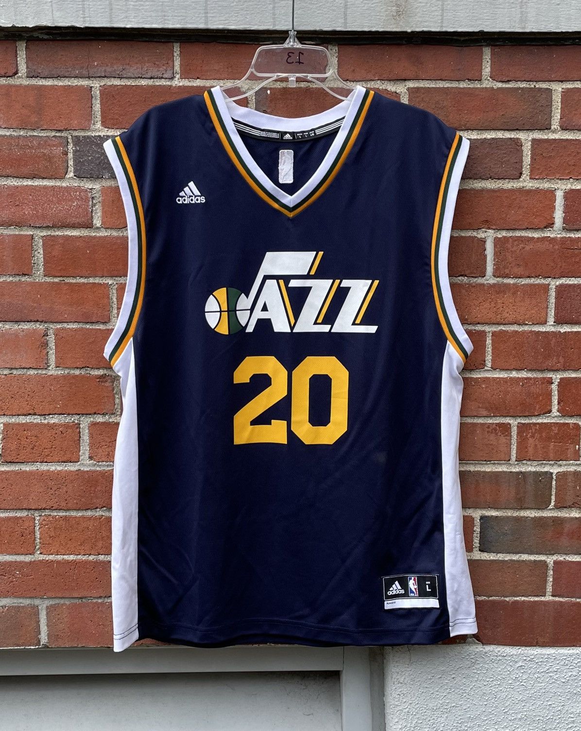 Adidas Utah Jazz NBA Adidas Men's Blue #20 Gordon Hayward Jersey Size US L / EU 52-54 / 3 - 1 Thumbnail
