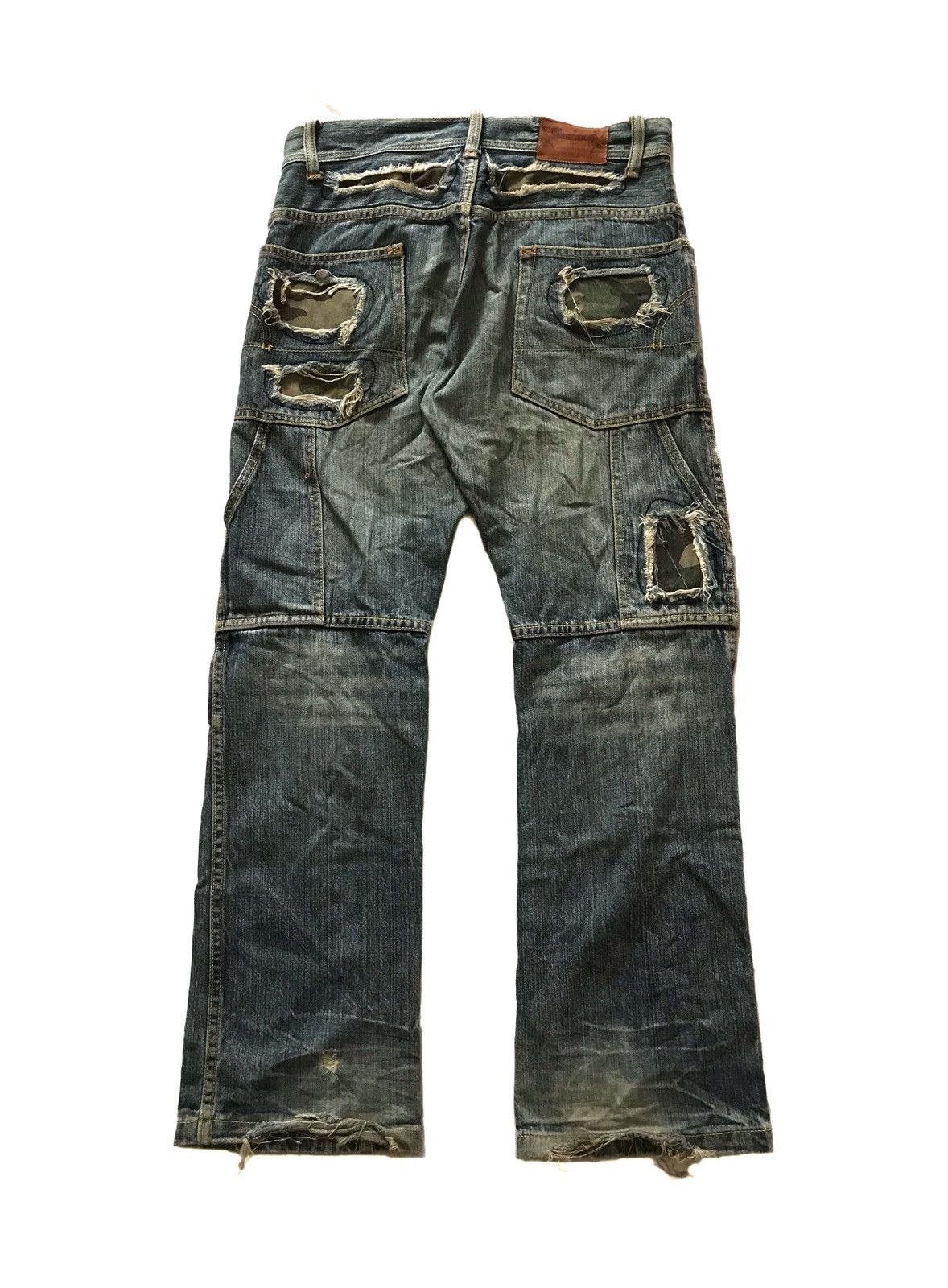14th Addiction × Japanese Brand × KMRii JAPANESE BRAND SACRIFICE WORKERS PATCHWORK JEANS Size US 31 - 2 Thumbnail