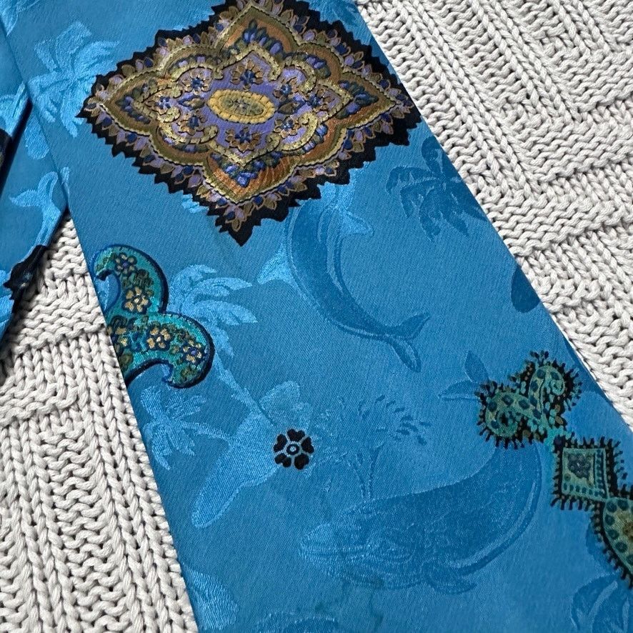 Brioni Brioni turquoise teal paisley silk tie Size ONE SIZE - 2 Thumbnail