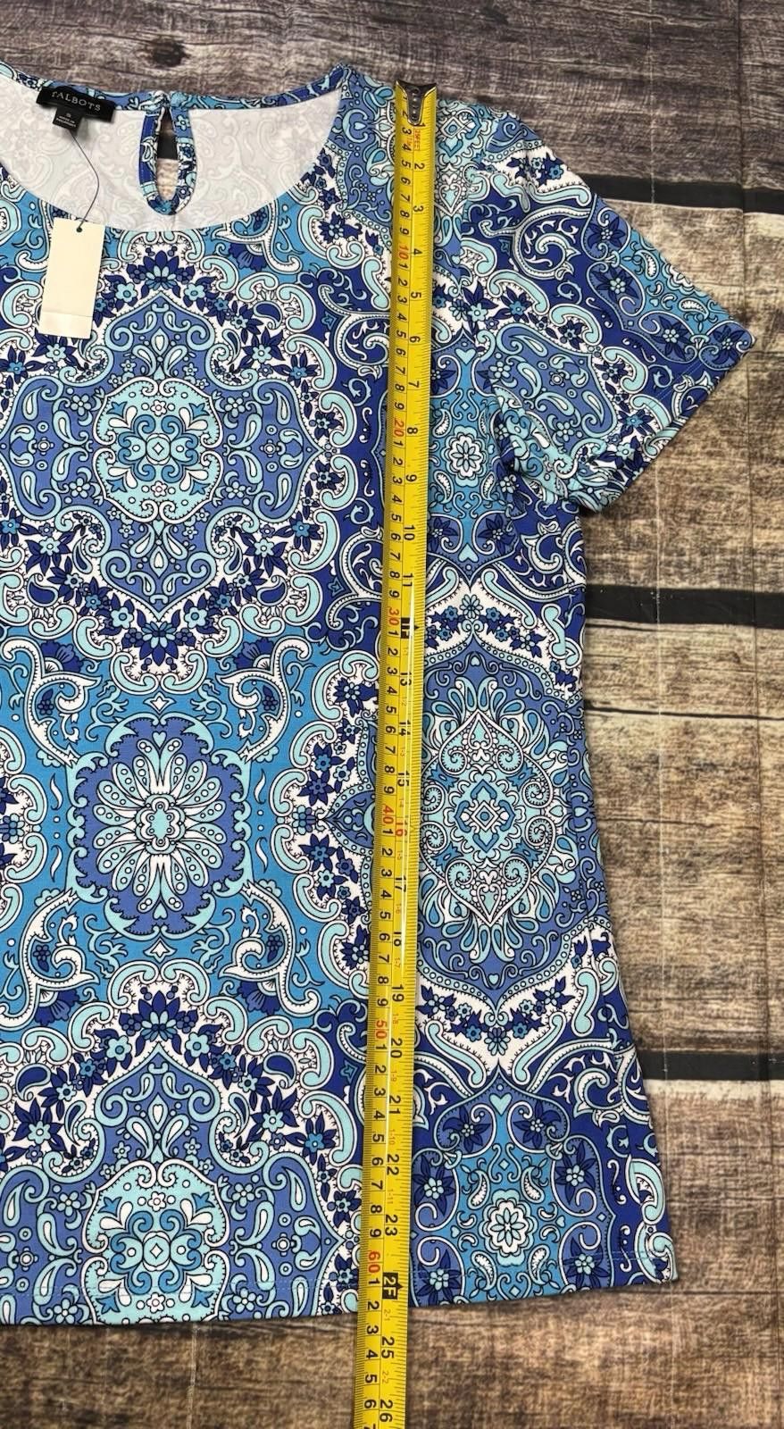 Other Talbots Top Womens Small Geometric Floral Stretch NEW $55 Size S / US 4 / IT 40 - 9 Thumbnail