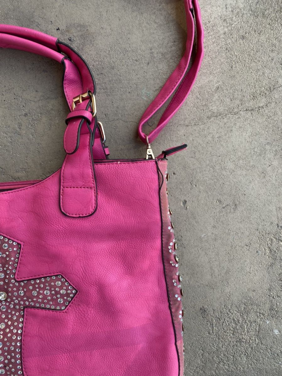 Hysteric Glamour archive leather pink bag punk alternative rap cross logo y2k Size ONE SIZE - 3 Thumbnail