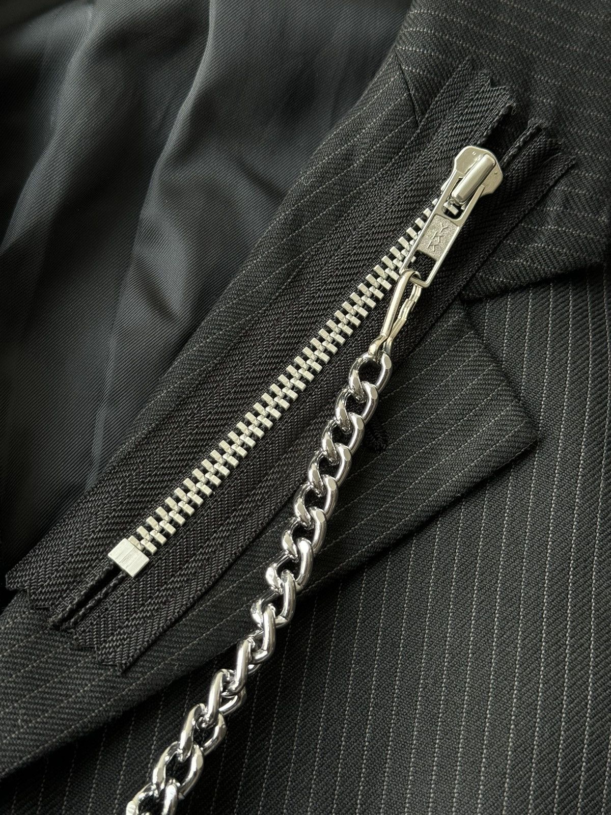Japanese Brand Secret Agent Punk Chains Pins Riot Poem Blazer Jacket Size US M / EU 48-50 / 2 - 12 Thumbnail