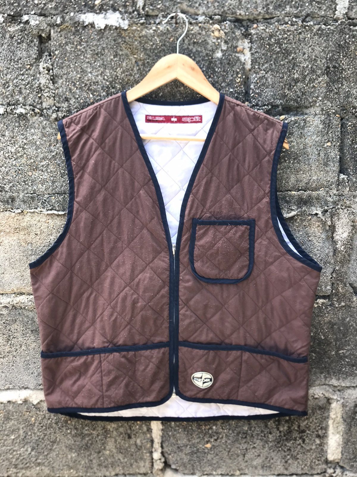 🔥Vintage 90s Split Zip Quilted Vest- One Size