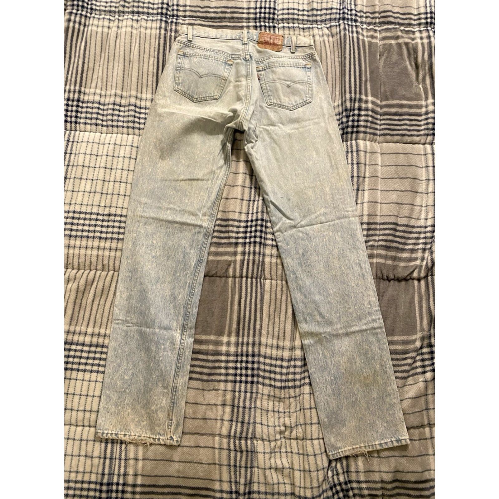 Levi's VINTAGE Levi’s 501 Jeans Button Fly Acid Wash 33x34 Made In USA Jeans Mens Size US 33 - 2 Thumbnail
