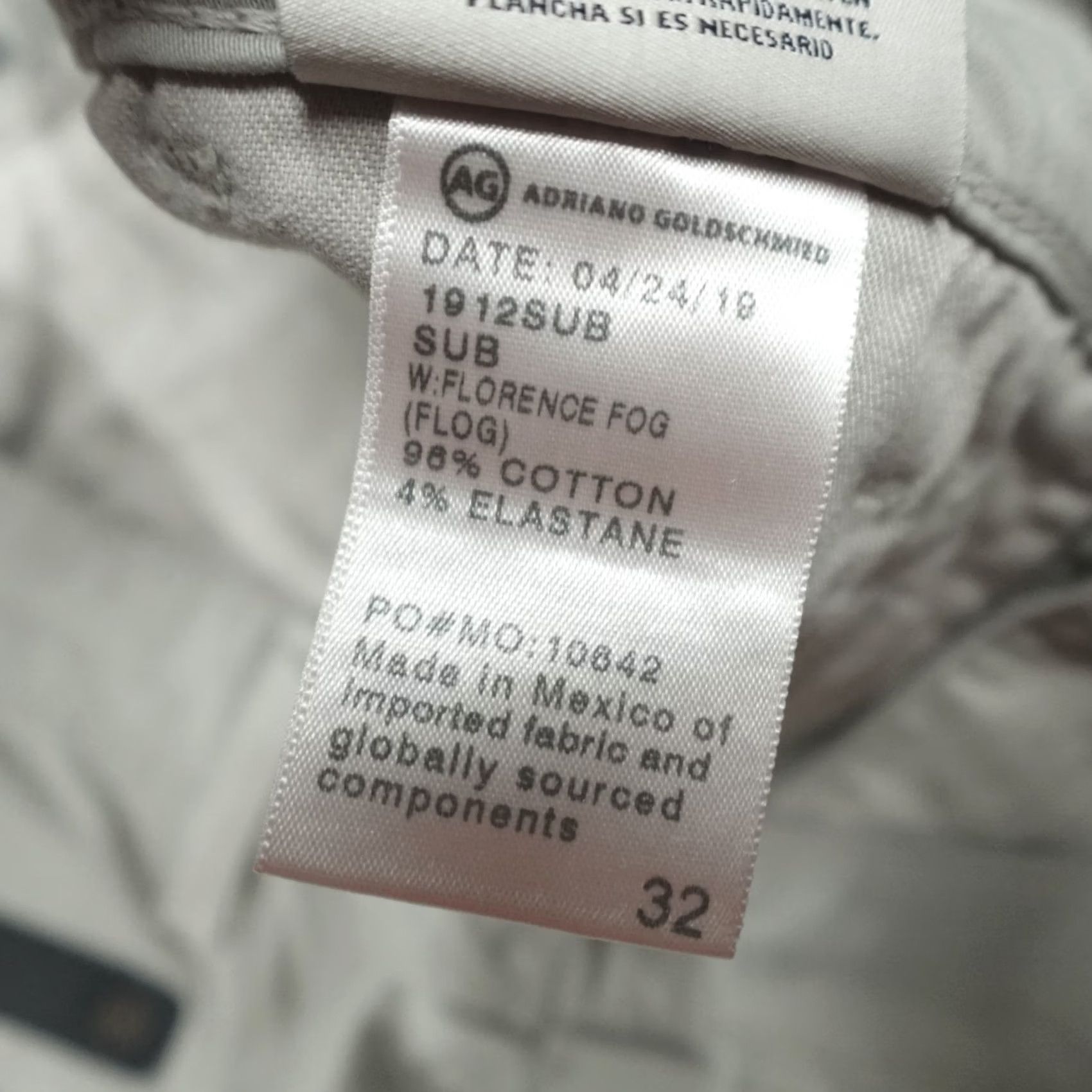 Vintage AG Adriano Goldschmied The Jamison Skinny Chino Men's 32x32 Florence Fog Gray Cotton Slim 5-Pocket Jeans Vintage Style Mens Size US 32 / EU 48 - 5 Thumbnail
