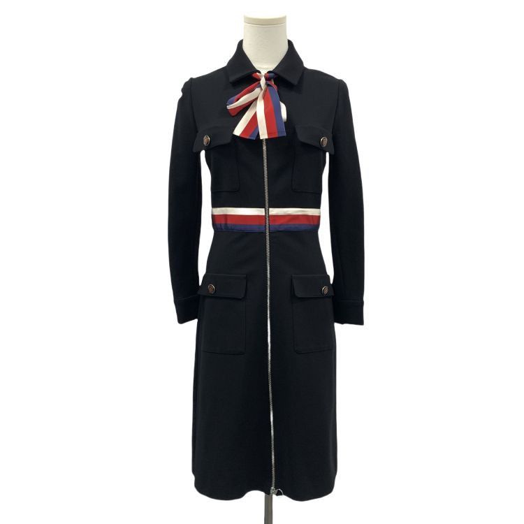 Gucci Gucci Web Stripe Zip Front Midi Dress Size M Size M / US 6-8 / IT 42-44 - 1 Thumbnail