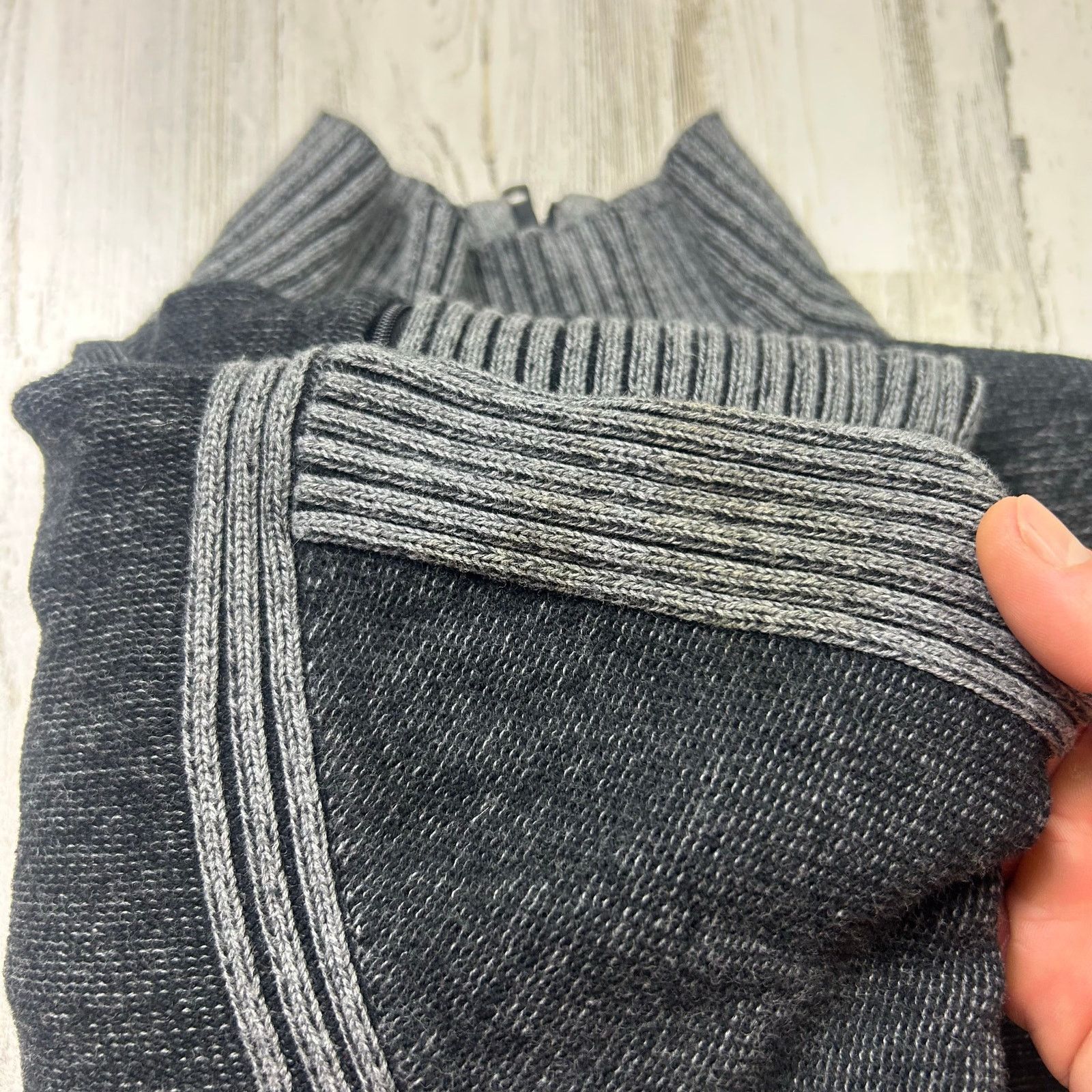 Armani Exchange Armani Exchange Full-Zip Sweater Gray Black Size Men's Large Size US L / EU 52-54 / 3 - 7 Thumbnail