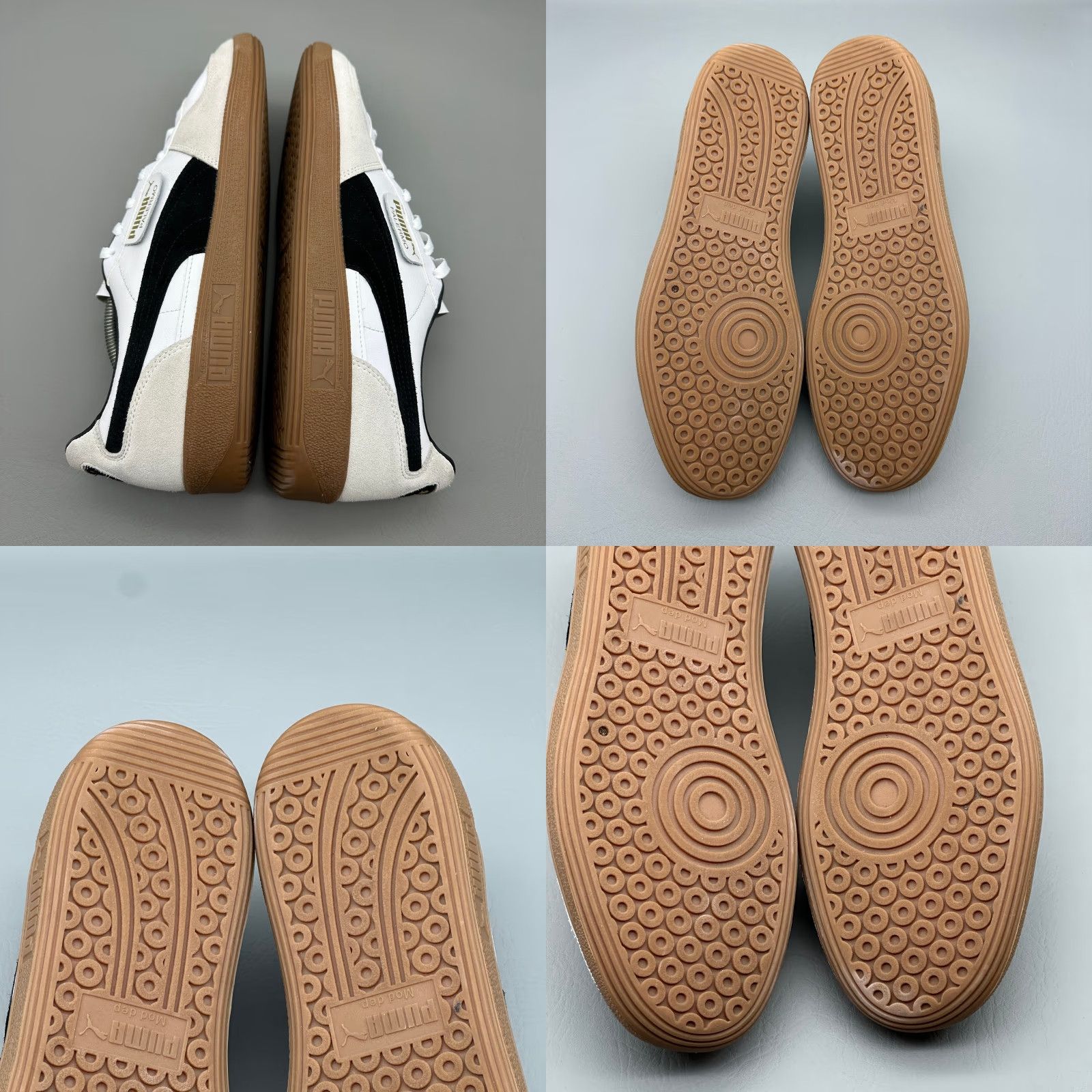 Puma VINTAGE Puma Palermo Mens Size 13 White Leather Soccer Futbol Gum Sole Casual 396464-01 Size ONE SIZE - 8 Thumbnail