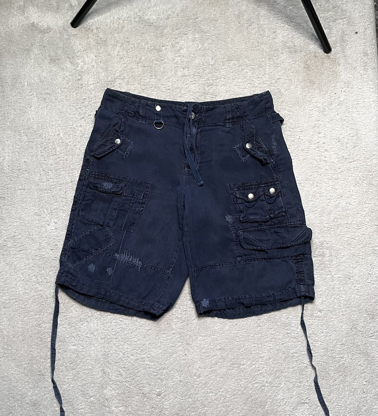 Ralph Lauren Vintage Navy Ralph Lauren Linen Silk Cargo Pockets shorts Size 32" / US 10 / IT 46 - 1 Thumbnail