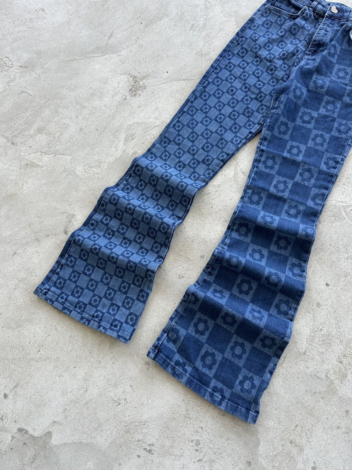Jaded London Jaded London Y2K Skinny Flare Printed Denim Jeans Size W26 Size 26" / US 2 / IT 38 - 3 Thumbnail