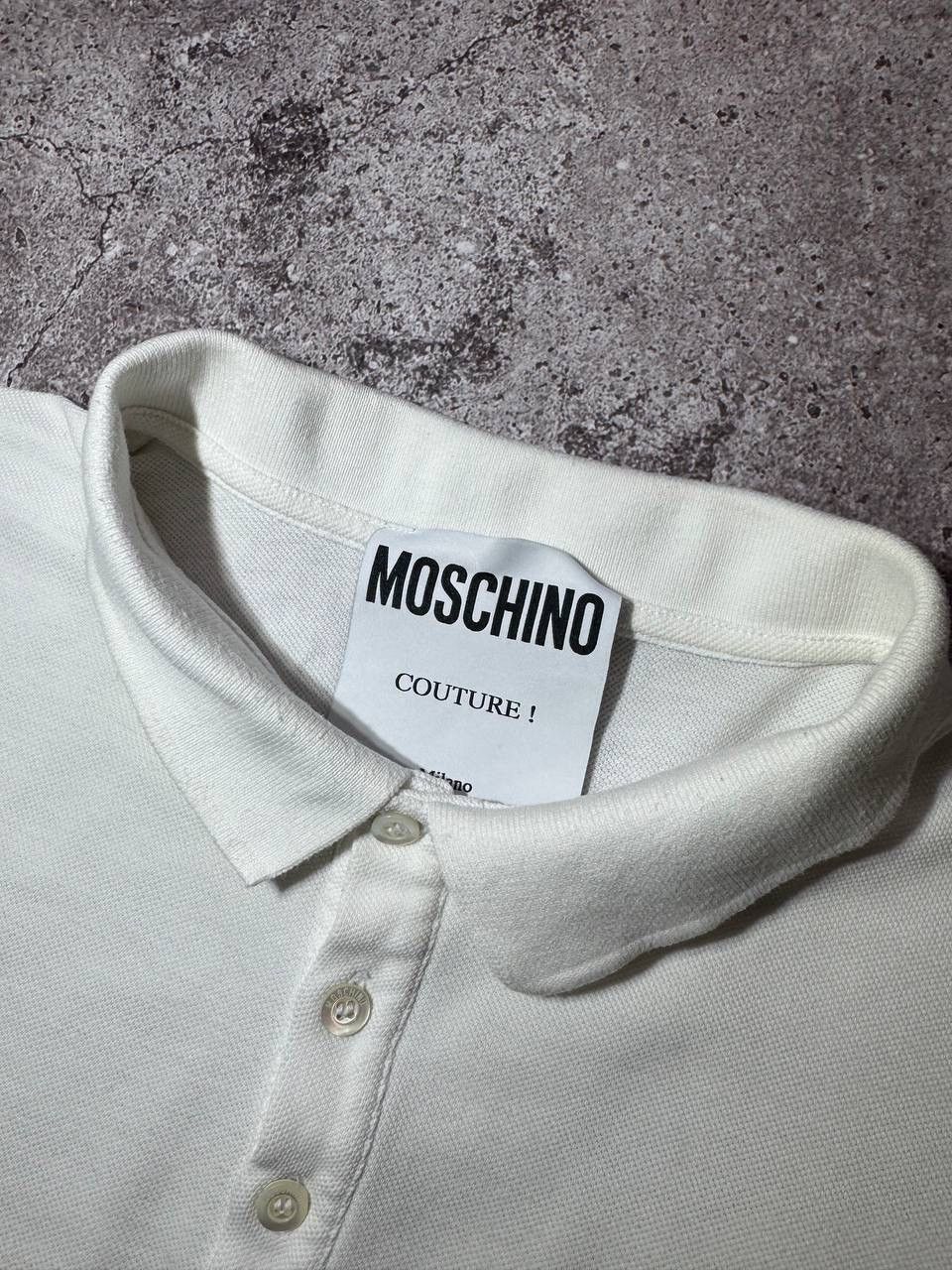 Moschino Moschino Couture Milano White Cotton Polo T-Shirt Luxury Size US L / EU 52-54 / 3 - 6 Thumbnail
