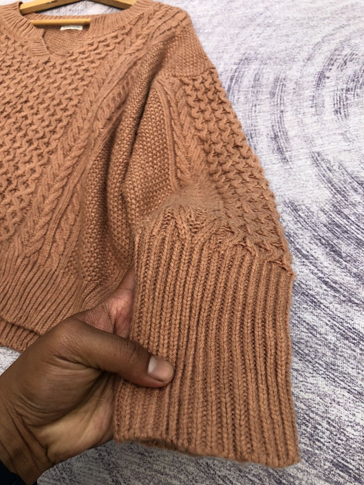 20471120 × Vintage 🔴Japanese Knitsweater Pureknit Memeri/Jumper Like Crop Top Size US XL / EU 56 / 4 - 4 Thumbnail
