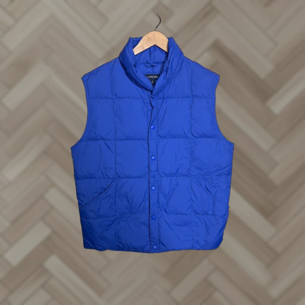 Lands' End Lands End Puffer Vest Mens XL Blue Goose Down Extra Large Vest Size US XL / EU 56 / 4 - 1 Thumbnail