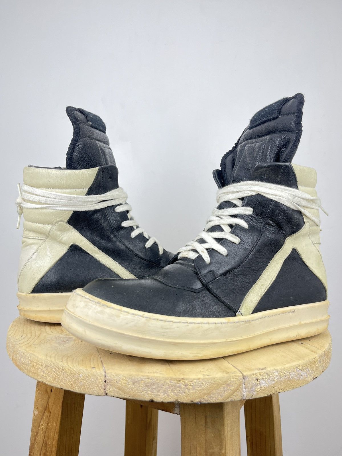 Rick Owens Geobasket High-top Leather Sneakers Size US 6 / EU 39 - 5 Thumbnail