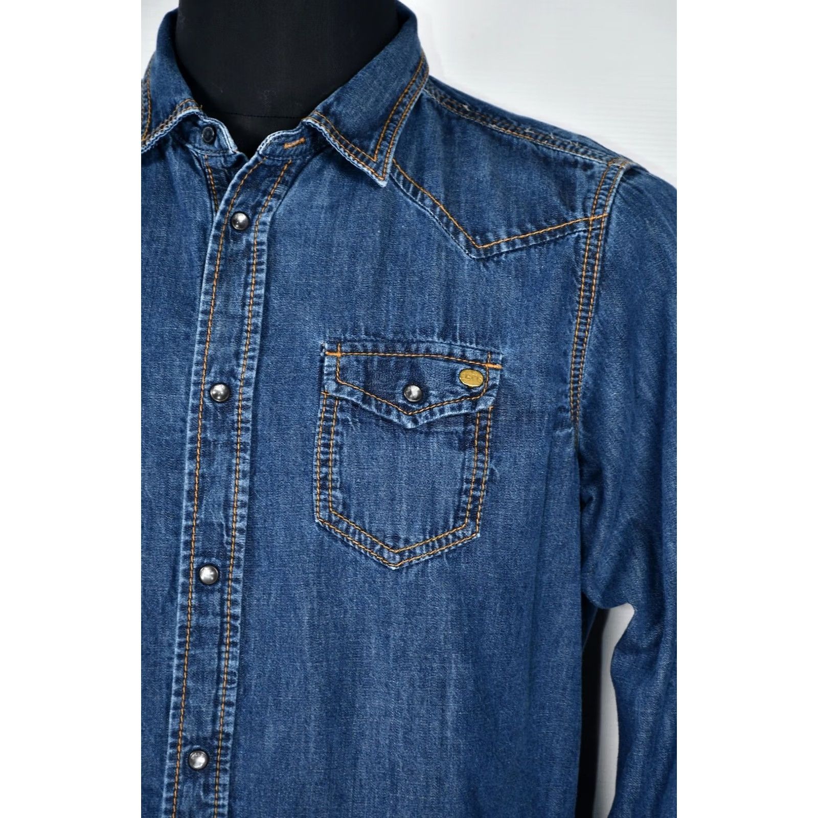 Diesel Diesel Shirt Denim Long Sleeve Slim Fit Snap Pockets Men XL Blue - 100% Cotton, Classic Fit, Button-Up, Casual/Party/Cocktail Size US XL / EU 56 / 4 - 5 Thumbnail
