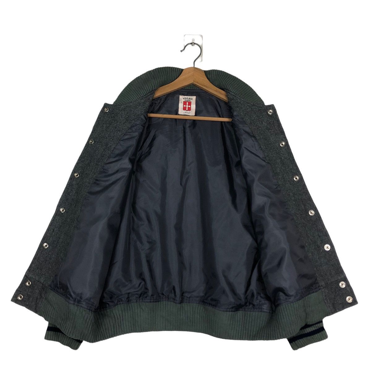 Japanese Brand × Vintage 📌VINTAGE WOOL VARSITY BOMBER JACKET VILLAGE GATE JAPAN Size US S / EU 44-46 / 1 - 14 Thumbnail