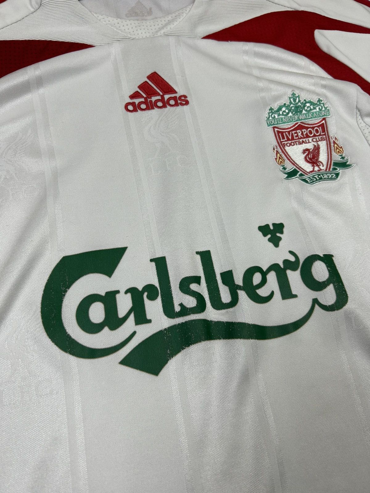 Adidas Adidas Liverpool 2007-2008 Jersey T- 5 shift Y2K style Size US L / EU 52-54 / 3 - 6 Thumbnail