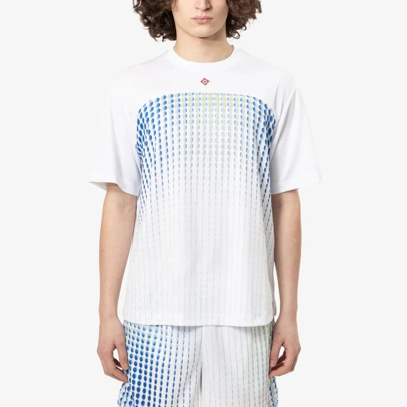 Casablanca o1h1sh10526 Tennis Tech T-Shirt in White/Blue Size US XL / EU 56 / 4 - 5 Thumbnail